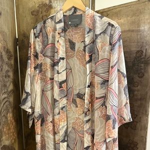 Anthropologie Floral Sheer Kimono